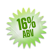 Watermelon 16 percent alcohol by volume sticker small