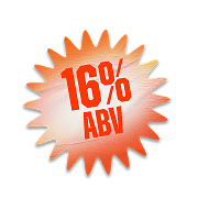 Orange 16 percent alcohol by volume sticker small