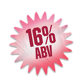 Strawberry 16 percent alcohol by volume sticker small