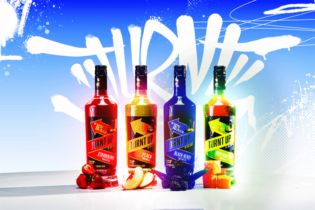 Four Turnt Up Flavours. Blackberry, Peach, Strawberry, Watermelon